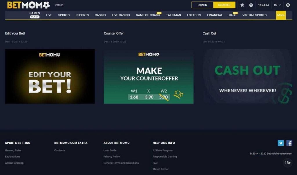 Application mobile Betmomo pour appareils Android